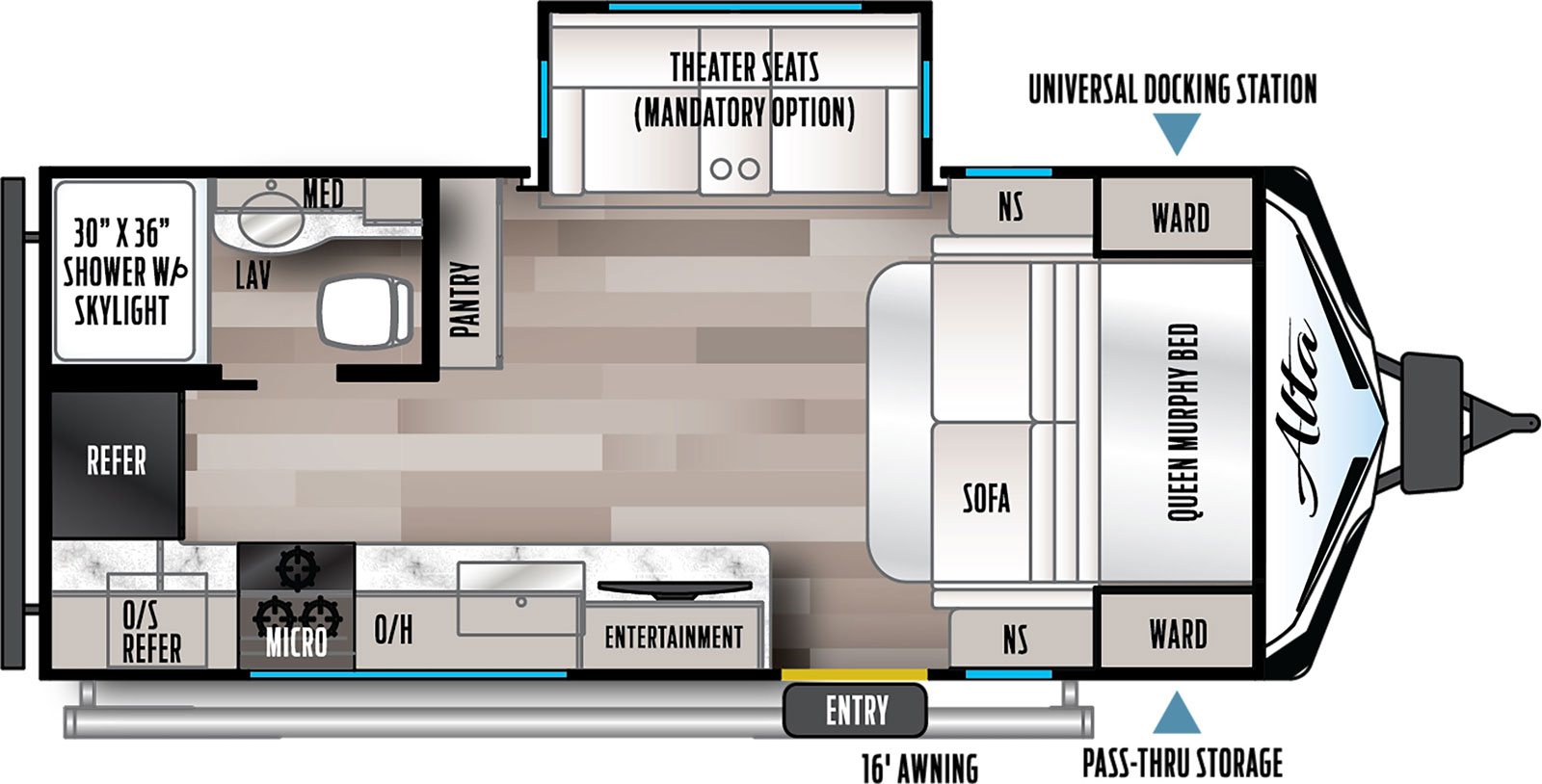 2022 EAST TO WEST RV ALTA 1900MMK, , floor-plans-day image number 0